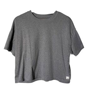 Vuori Gray Short Sleeve Cropped Loose Fit Tee